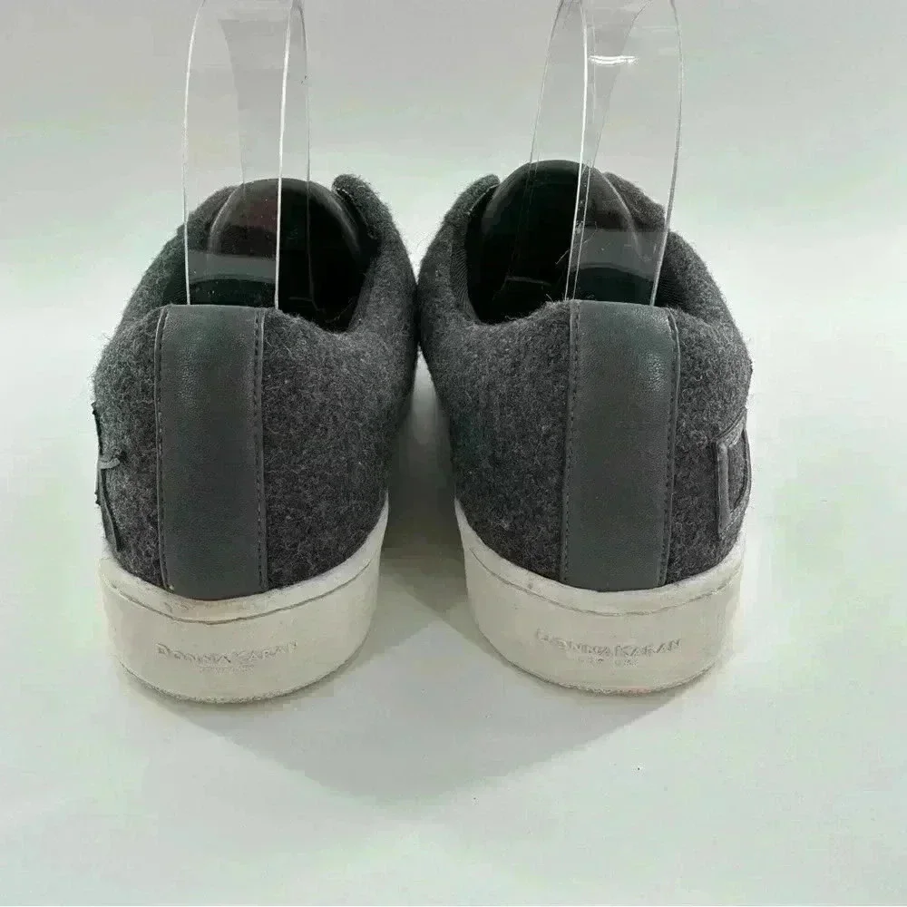 Donna Karan collection womens flats size 7 37.5 Gray wool felt slip ons
